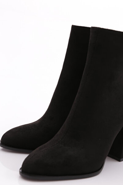DGN Kadın Topuklu Bot Siyah Süet 613233210