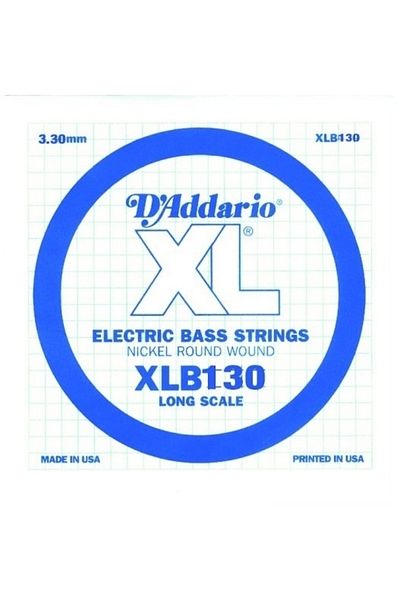 Daddario Xlb130 - 0.130 Ga Bass Single Nickel Round Woundlon Guitar Monopoly (SI)