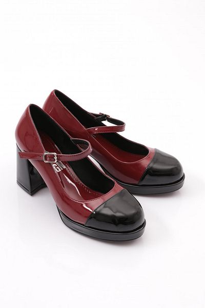 DGN Pantofi de dama cu toc inalt din piele lacuita rosie 4636535