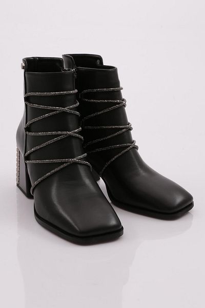 DGN Black Women's Heeled Boots - 4211103488