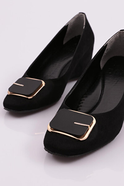 DGN Black Suede Women's Heeled Shoes - 34713539