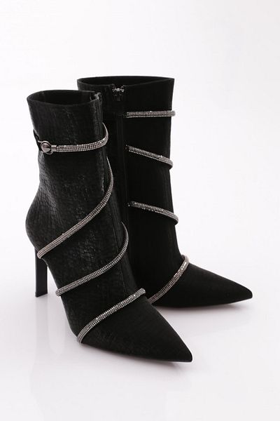 DGN Γυναικείες μπότες με τακούνι Black Bean - 81892859