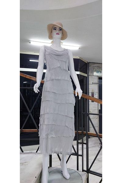 Bohem Stil Italian Size 2 Thin Looking Layered Sleeveless Silk Dress