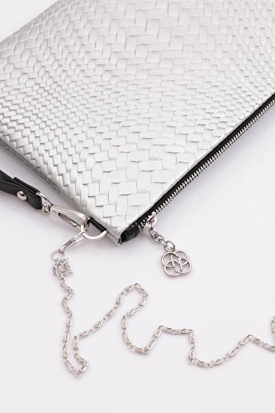 DGN Geantă de umăr și de umăr pentru femei din argint importat moale - 51143448