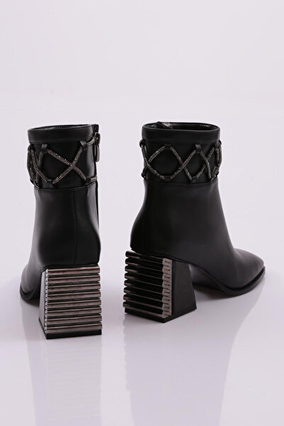 DGN Kadın Topuklu Bot Siyah 421123488