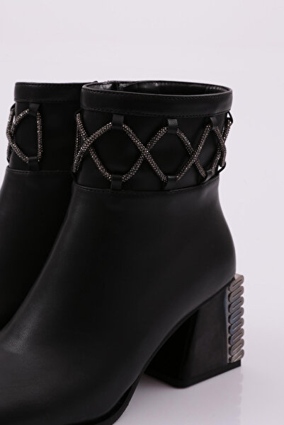 DGN Kadın Topuklu Bot Siyah 421123488