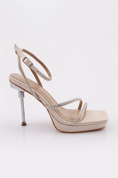 DGN 1278 Pantofi cu toc cu frânghie de piatră pentru femei