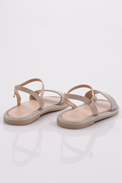 DGN Beige Matte Stone Women's Sandals - Flat Sole 416233210