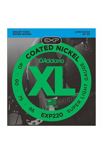 Daddario Super Li Exp220 Bass Guitar String Set - 40-95, Coated Nickel