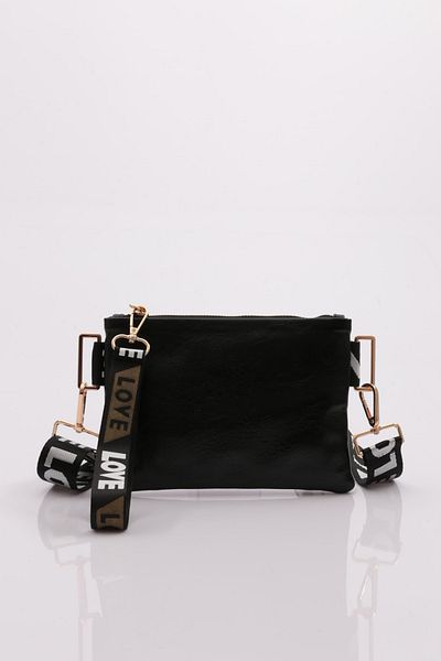 DGN Black Metallic Wrinkled Women's Bag - 51193448
