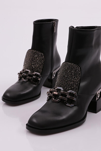 DGN Kadın Topuklu Bot Siyah 421133488