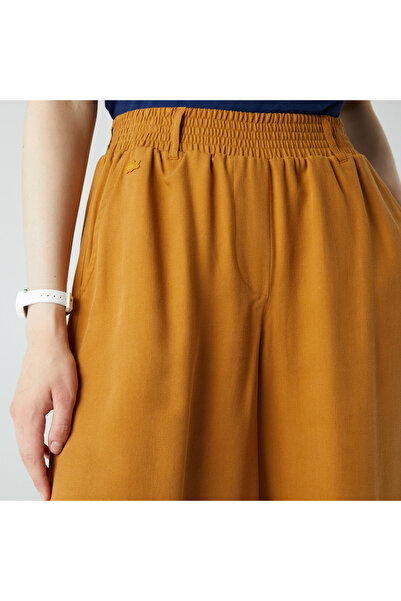 Lacoste Kadın Relaxed Fit Kahverengi Bermuda