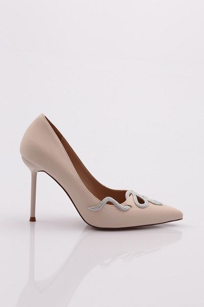DGN Pantofi de damă cu toc înalt Bej Lycra 62722859