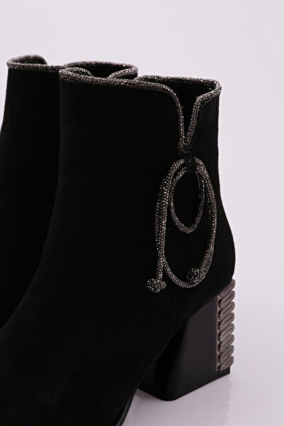 DGN Kadın Topuklu Bot Siyah Süet 421153488