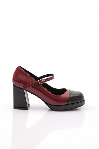 DGN Pantofi de dama cu toc inalt din piele lacuita rosie 4636535