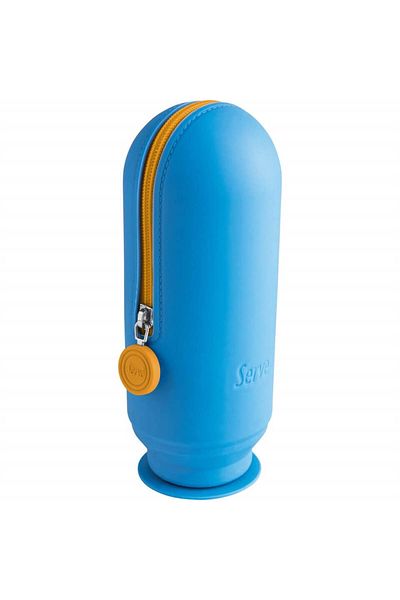 Serve Cutie pentru creion cu cerc din silicon albastru neon