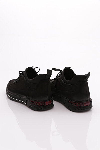 DGN Men's Lace-Up Sneaker Shoes Black Nubuck 35121023210