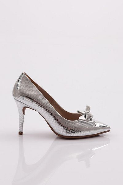DGN Pantofi de damă cu toc înalt Silver Snake Metallic 4711062821