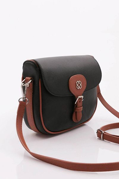 DGN Women's Corded Bag Black Tan 41633431
