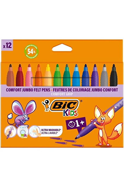 Bic Kids Comfort 12'li Jumbo Keçeli Boya Kalemi