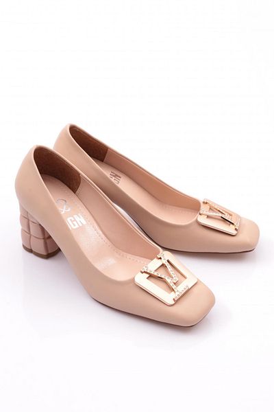 DGN Pantofi cu toc de damă bej - 7452621