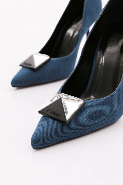 DGN Kadın Topuklu Ayakkabı Koyu Kot 56473557