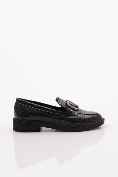 DGN Γυναικείο Loafer Black Crocodile - 30152674