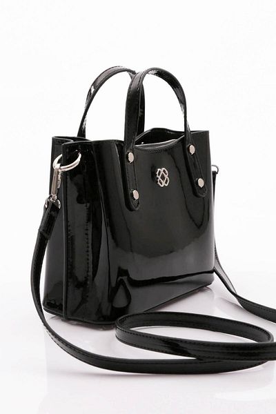 DGN Black Patent Leather Women's Daily Bag - 41613431