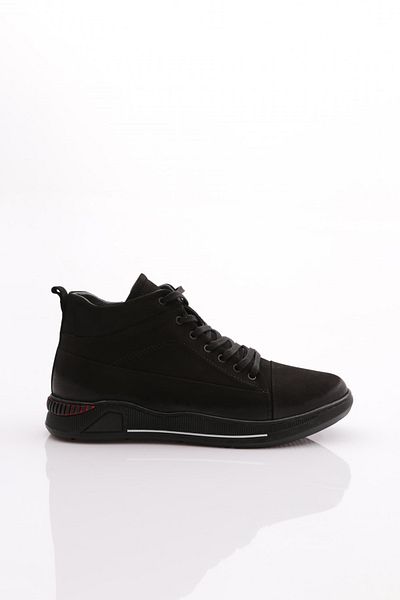 DGN Ανδρικές μπότες με κορδόνια μαύρο Nubuck Γνήσιο δέρμα 3421423210
