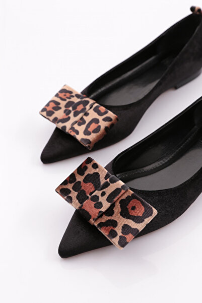 DGN Kadın Babet Siyah Leopar Siyah Kadife 26103557