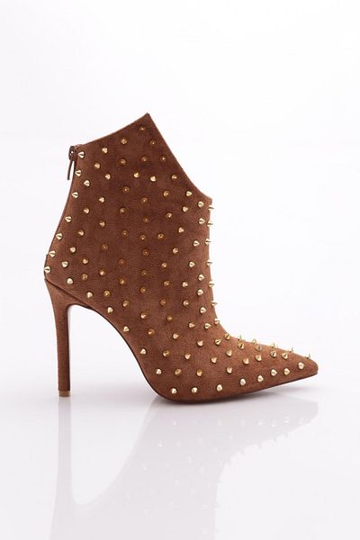 DGN Tan Suede γυναικείες μπότες με τακούνι - 22463236