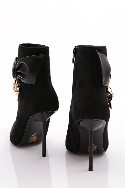 DGN Kadın Topuklu Bot Siyah Dana 91273557