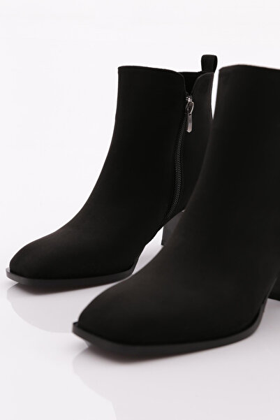 DGN Kadın Topuklu Bot Siyah Lüx Süet 71221033