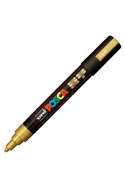 Uni Posca Uniball Posca 1.8-2.5mm Round Tip Poster Marker - Gold (25) / Pc5m