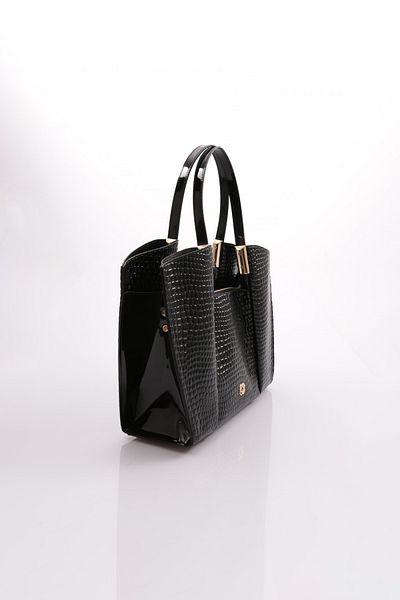 DGN Black Patent Leather Women's Shoulder Bag - 41283279