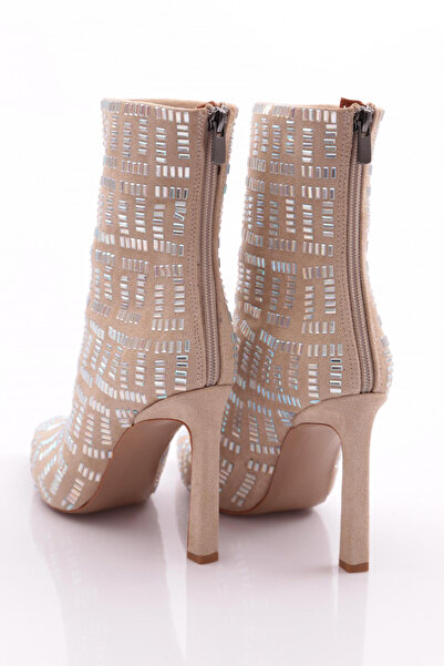 DGN Kadın Topuklu Bot Bej Taş 39733210