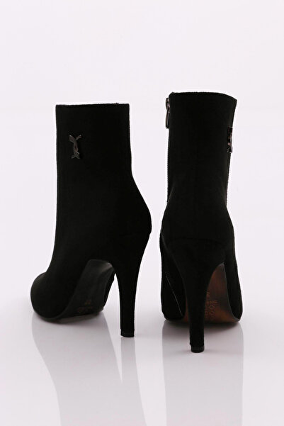 DGN Kadın Topuklu Bot Siyah Süet 2213382