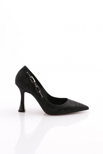 DGN Pantofi cu toc pentru femei cu dungi negre - 101463236