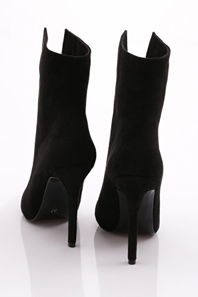 DGN Kadın Topuklu Bot Siyah Süet 22473236