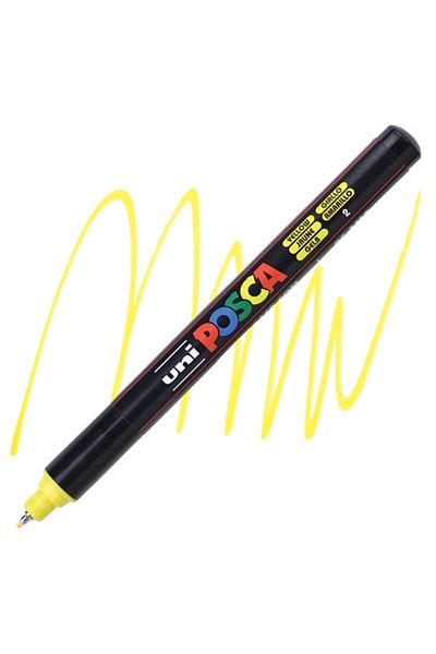 Uni Posca Uniball Posca 0.7mm Fine Poster Marker Yellow (2) / Pc1Mr