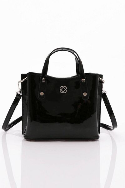 DGN Black Patent Leather Women's Daily Bag - 41613431