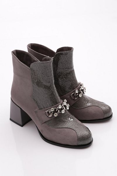 DGN Γυναικείες μπότες με τακούνι Platinum Suede Crocodile - 81121033