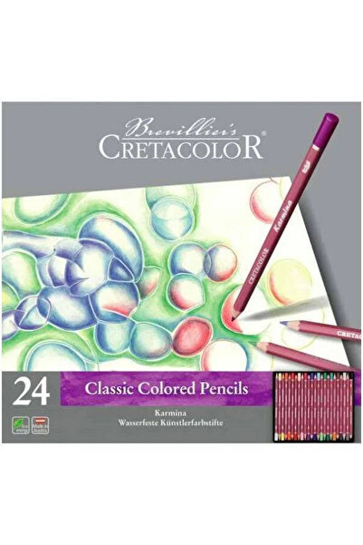 CretaColor طقم أقلام طلاء جاف كارمينا 24 قطعة علبة معدنية / 27024