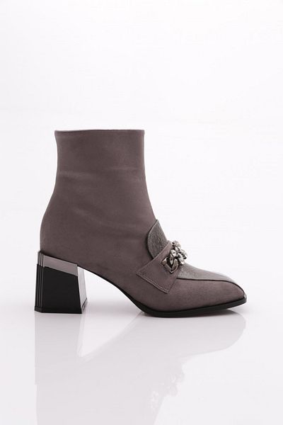 DGN Γυναικείες μπότες με τακούνι Platinum Suede Crocodile - 71721033