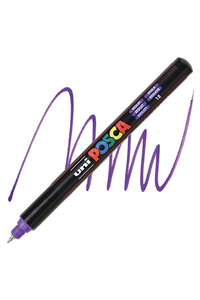Uni Posca Uniball Posca 0.7mm Fine Poster - Purple Marker (12) / Pc1mr