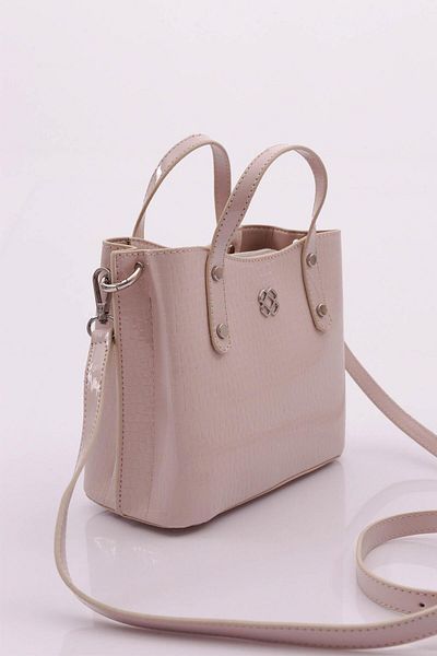 DGN Beige Crocodile Patent Leather Women's Daily Bag - 41613431