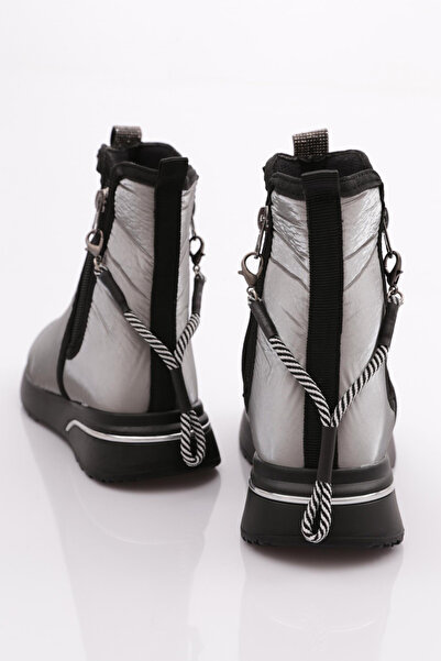 DGN Γυναικείες μπότες με φερμουάρ Stone ριγέ Platinum Stone Black 71135105