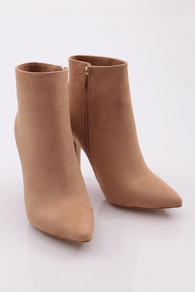 DGN Γυναικείες μπότες με τακούνι Camel Suede - Μοντέλο 301