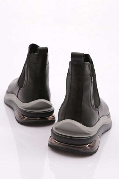 DGN Erkek Casual Chelsea Bot Siyah Antik Hakiki Deri 27210628