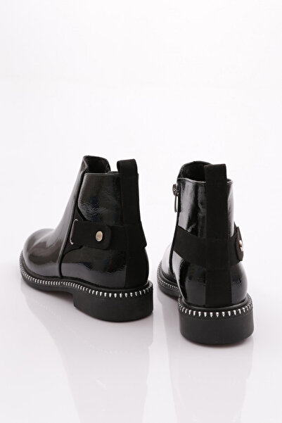 DGN Kadın Arkası Tokalı Bot Siyah Kırışık 26721097